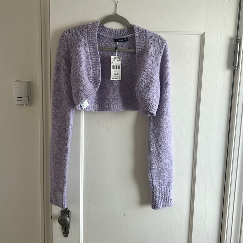 NWT MANGO Knitted Cropped Cardigan size M size 6 - brand new